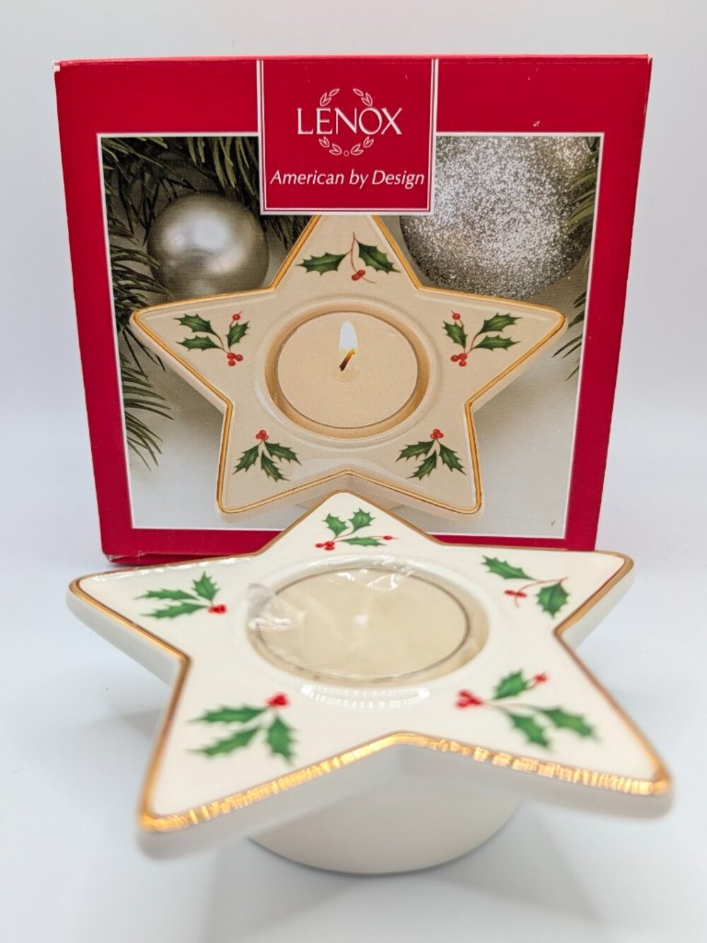 Lenox Votive Holiday Star Candle Holder - Vintage - New with Box